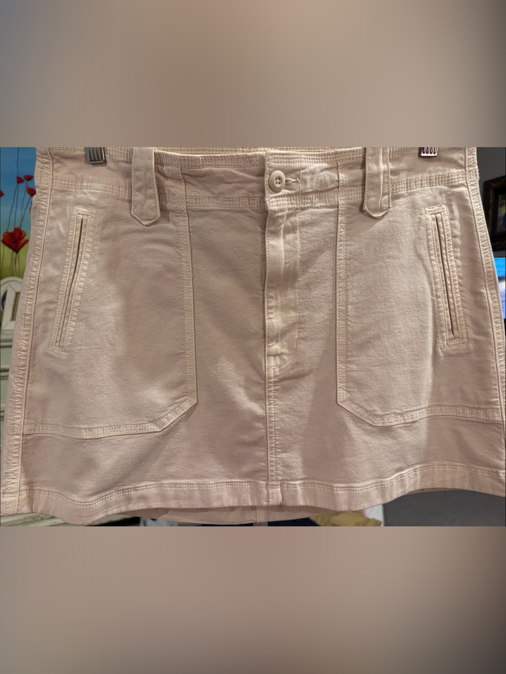 American Eagle Outfitters Beige Mini Skirt